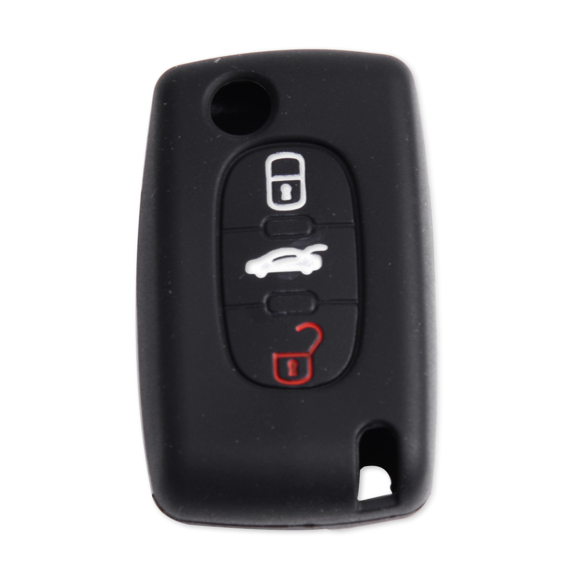Black Silicone Key Cover 3 Button Fob For Peugeot 307 308 407 107 207 607 