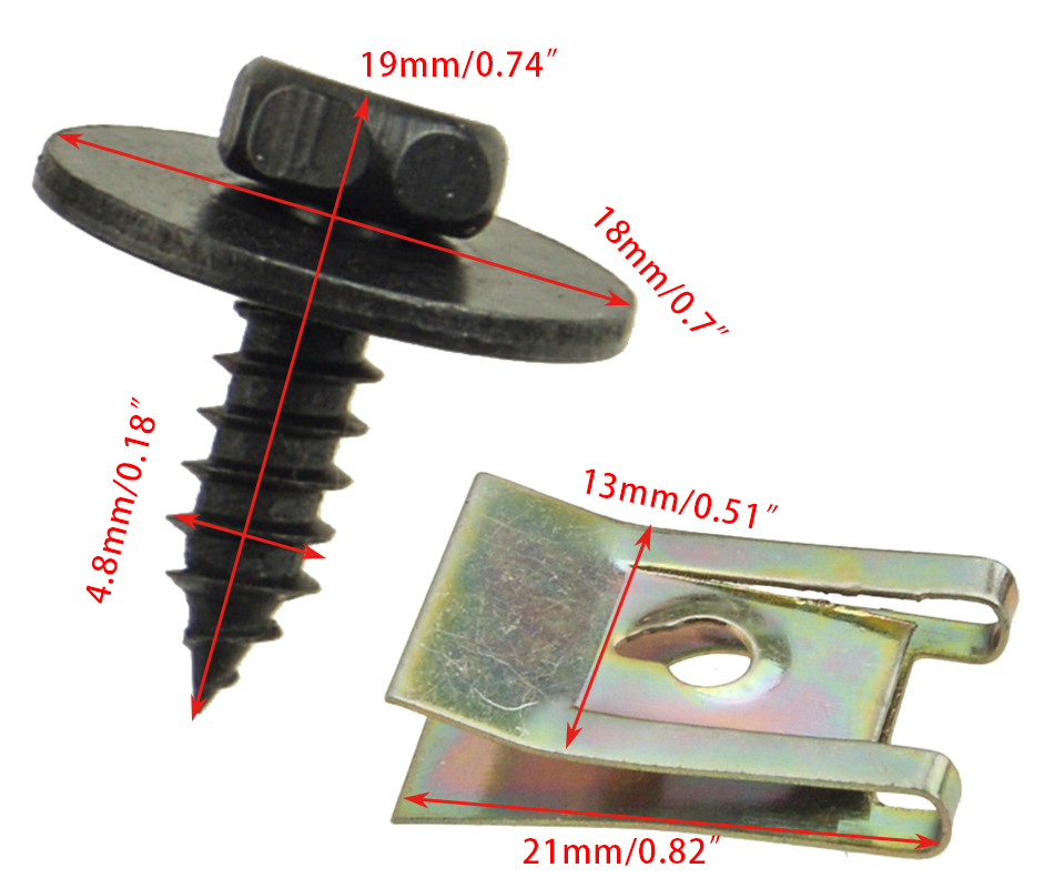 40Pcs Metal Car Screw Body Fender Bumper Retainer U Nut Clips - View #6