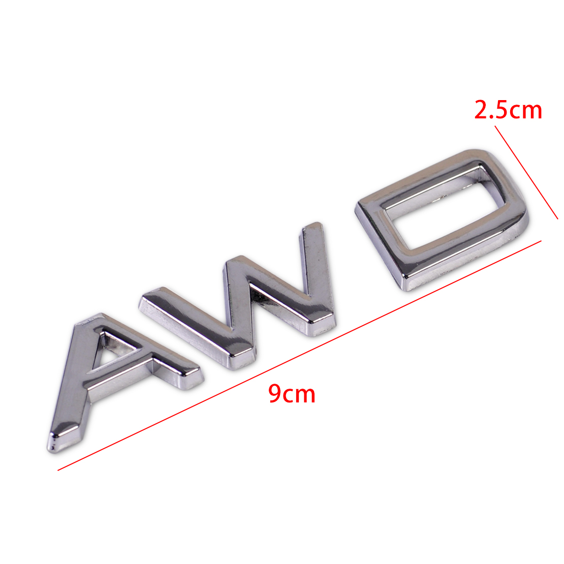 Silver AWD Metal Emblem Sticker Badge Decal for 4 Wheel Drive Car SUV Tailgate