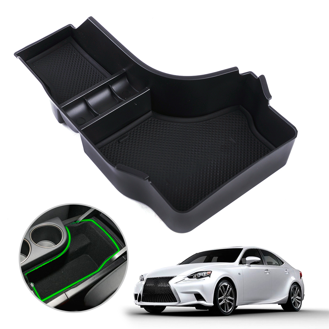 Car Center Console Armrest Storage Tray For Lexus IS250//300H//350 2014-2016 LHD