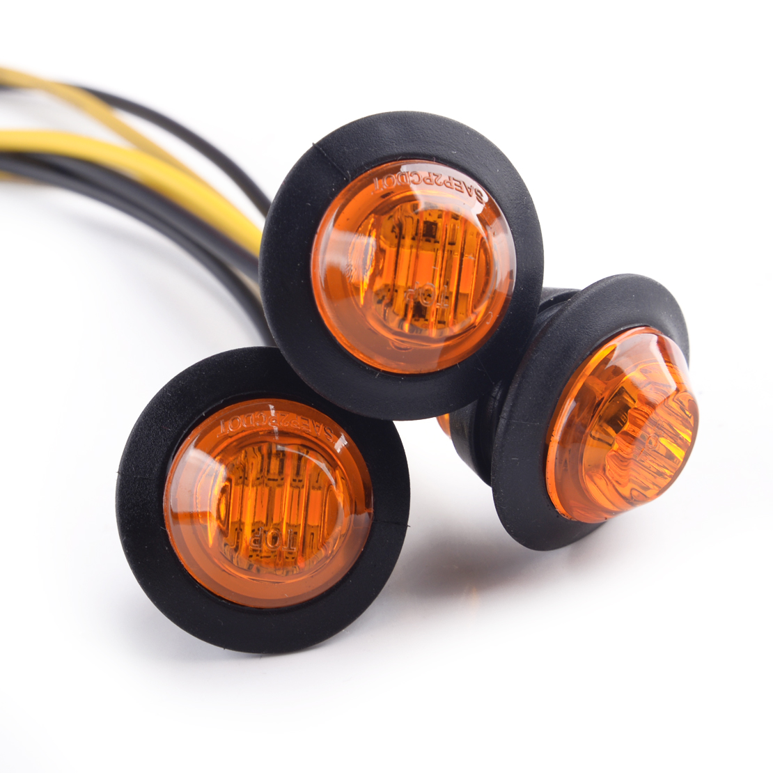 2-20 White/Red/Amber 3/4 Round 3LED Side Marker Lamp Truck Trailer
