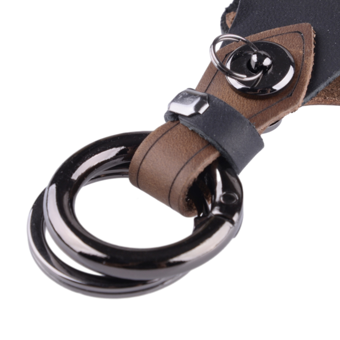 Car Key Fob Cover Case Leather 5 Buttons With Keychain Key