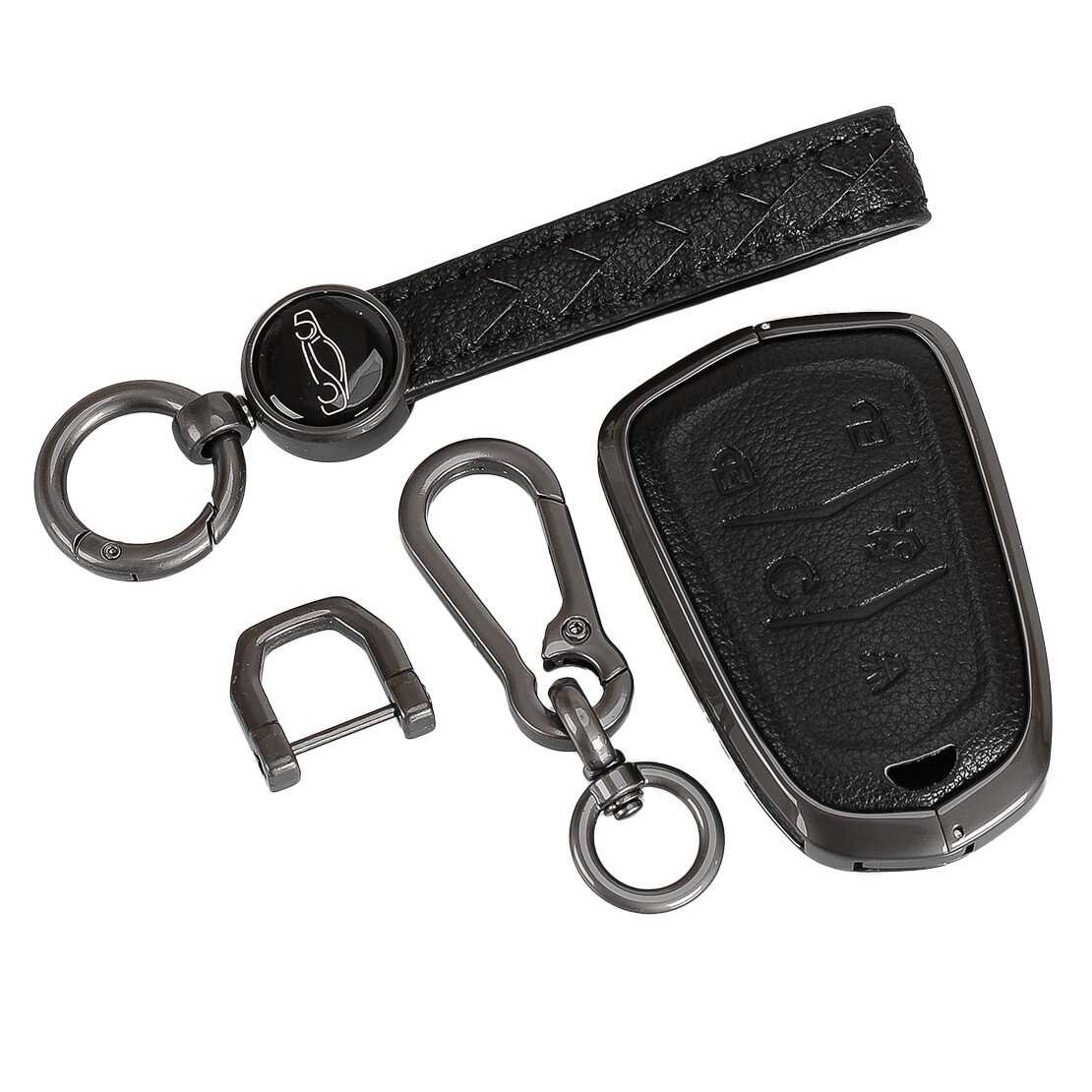 thumbnail image 2 of Soft TPU Key Fob Cover Protector Compatible With Cadillac 2020-2024 CT5 CT6 XTS XT4 XT5 XT6 ATS Escalade ESV Smart Key Shell Accessories (for Cadillac-B, White 2 of 9