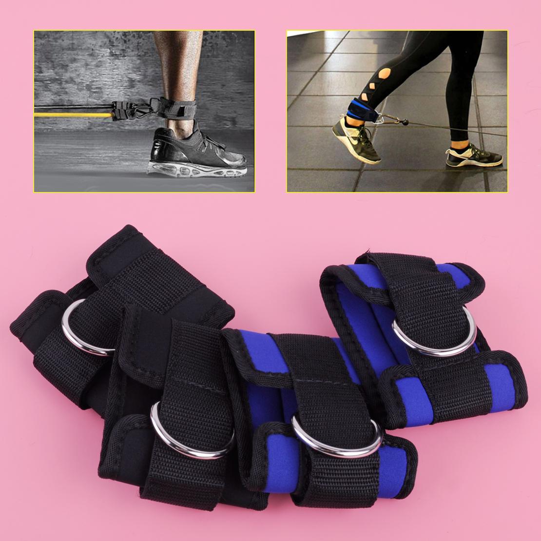 1Paar Knöchelriemen Fußschlaufen D-Ringösen Fitness Bein Ankle Training Strap wo