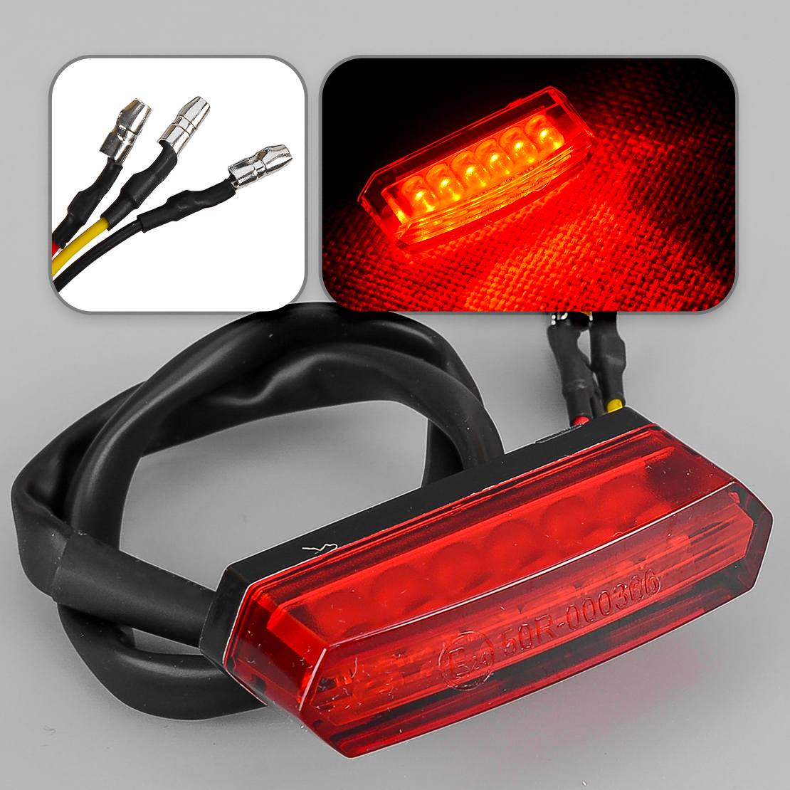 YnGia Motorcycle Tail Light Brake Stop Running Light, Universal Red 12V LED Motorbike Rear Wheel Side Light Rear Fender Light