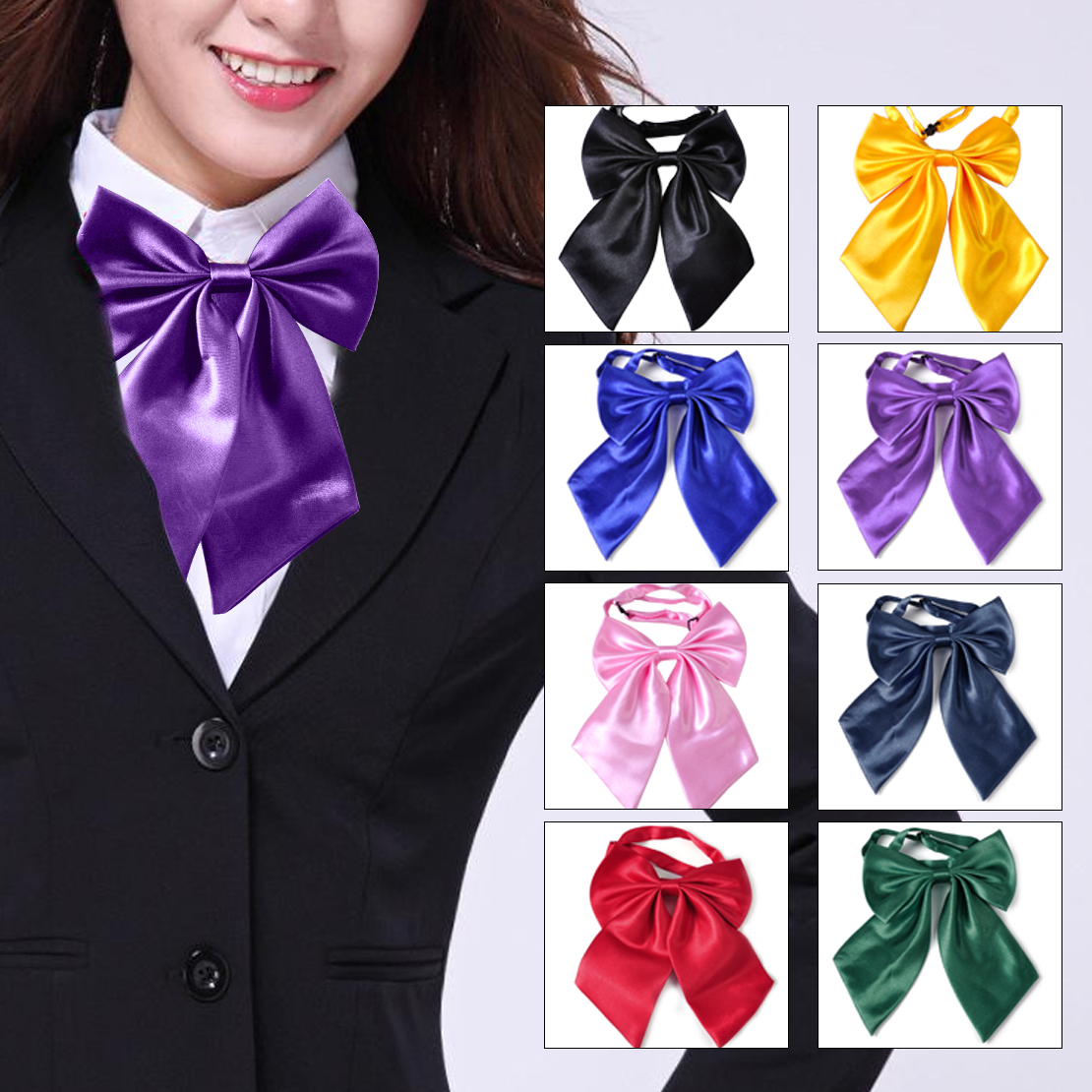Women Ladies Girls Fashion Style Bow Knot Neck Tie Cravat Casual Party ...