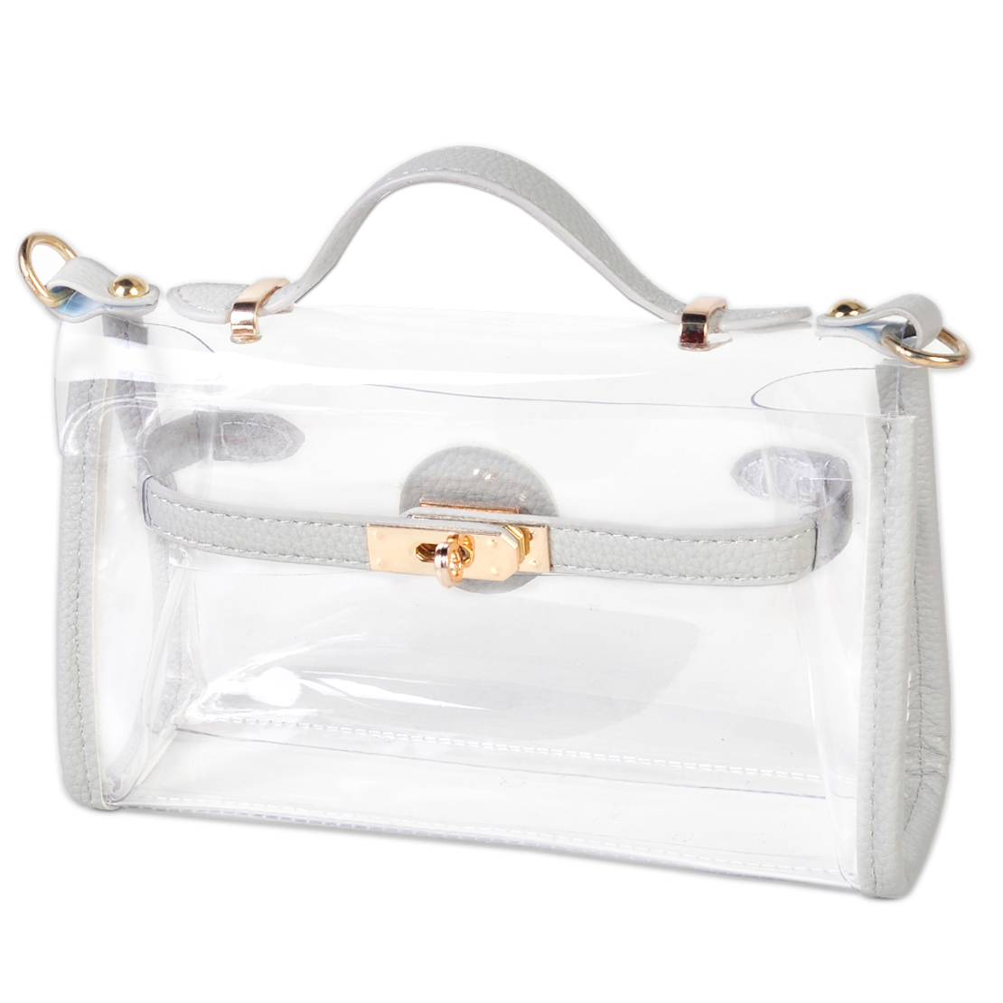 Women PVC Transparent Clear Cross Body Handbag Shoulder Tote Crossbody ...