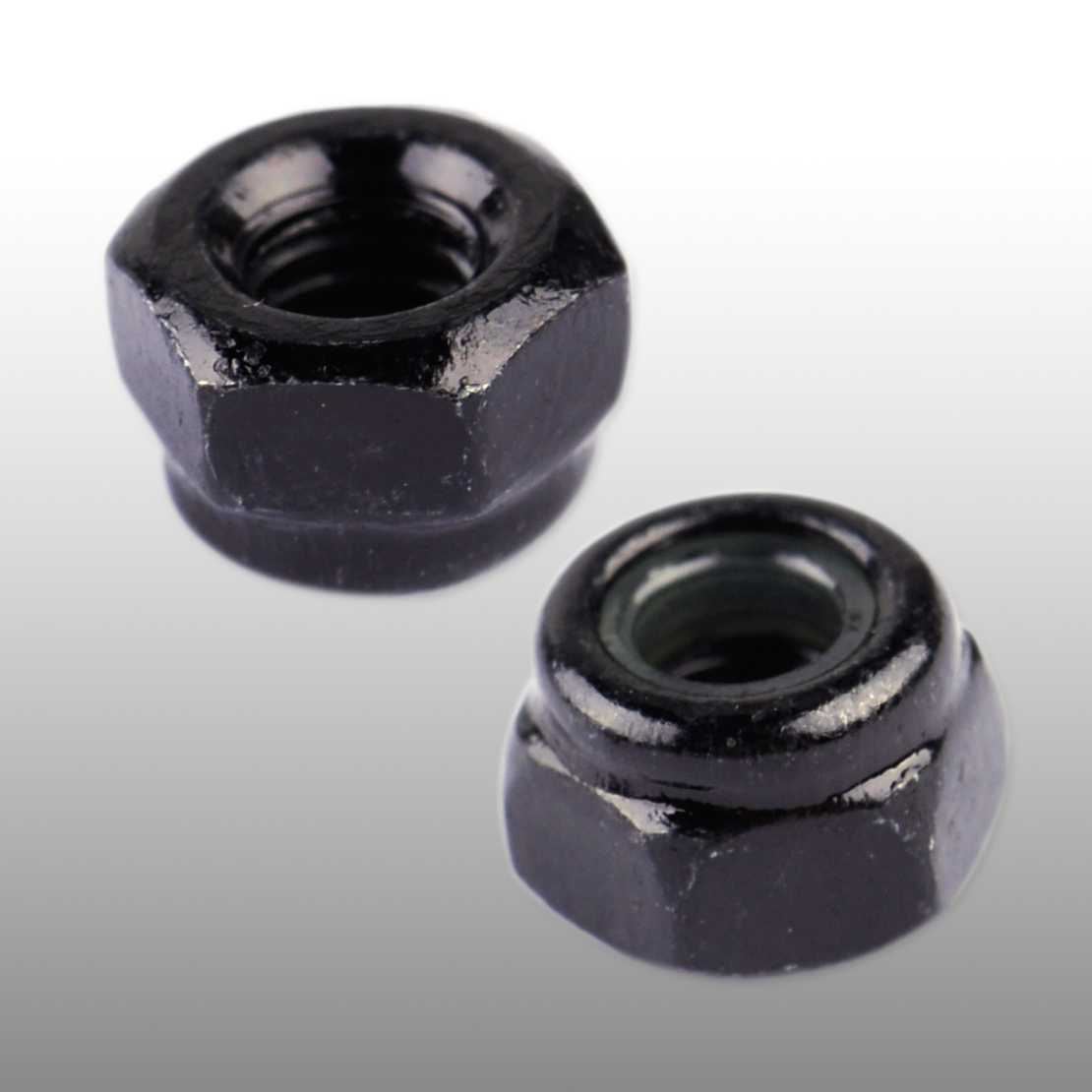 50pcs M3x0.5mm Black Zinc Plated Nylock Self-Locking Nylon Insert Hex Lock Nuts