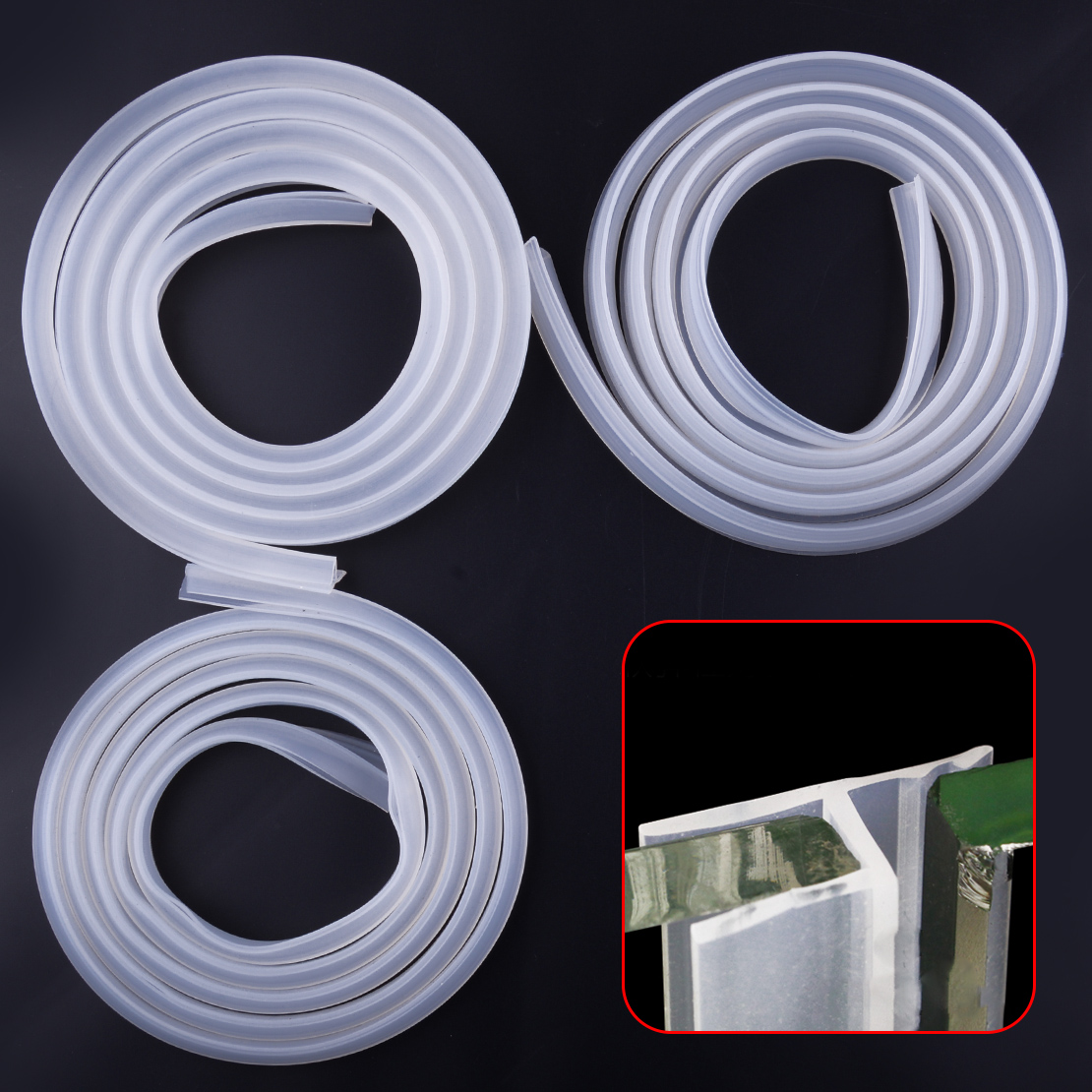 2m Rubber Silicone Bath Shower Screen Door Window Seal Strip Gap Curved