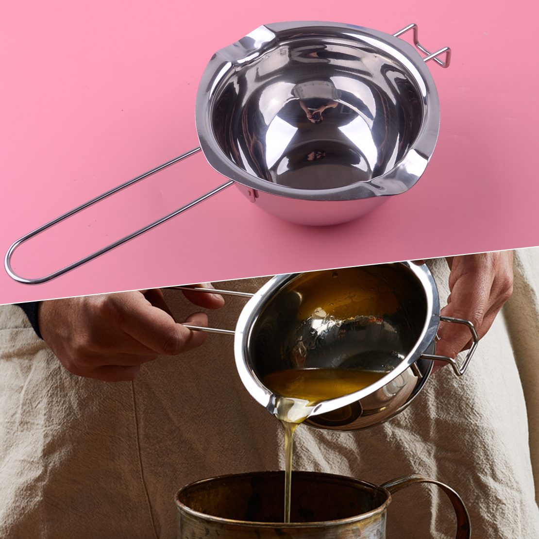 Stainless Steel Wax Melting Pot Double Boiler for DIY Scented Candle Best Double Boiler For Soap Making